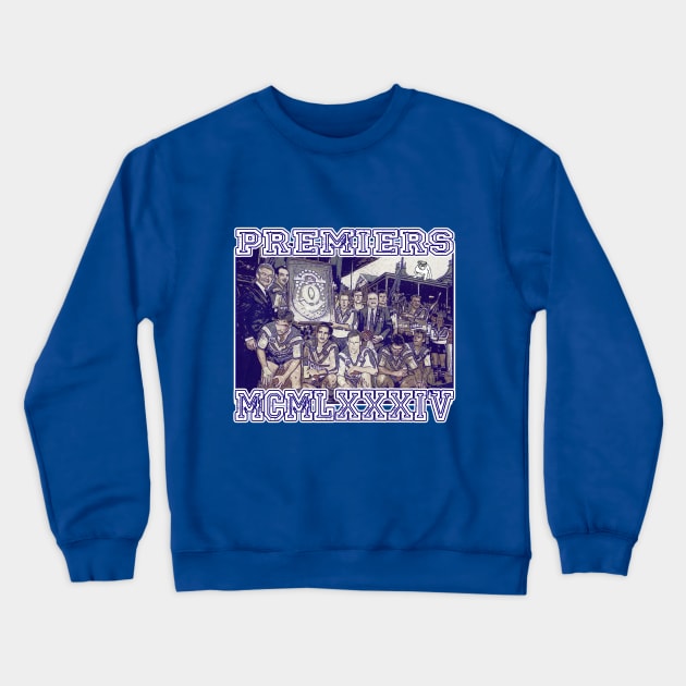 OG FOOTY - Canterbury-Bankstown Bulldogs - PREMIERS 1984 Crewneck Sweatshirt by OG Ballers